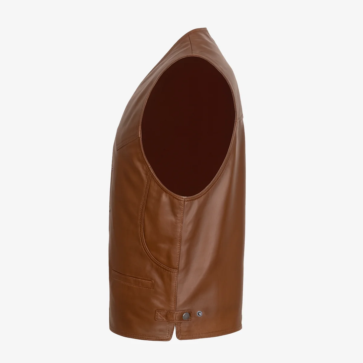 Mens leather vest vegwood Waistcoat - Image 3