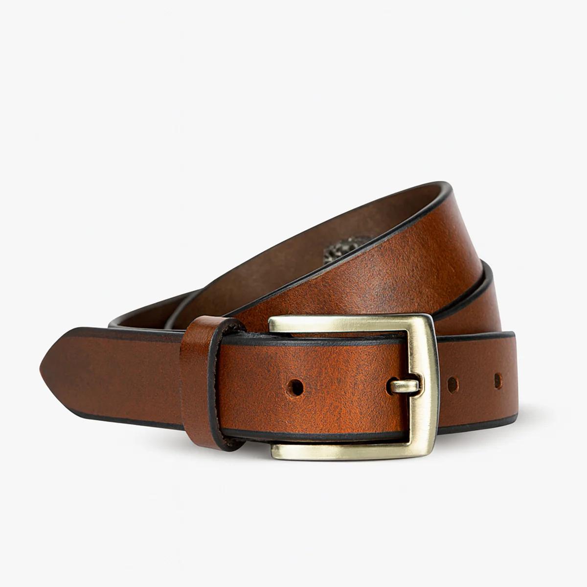 Men's hand waxed brandy Buffalo leather belt (40MM) - Image 12