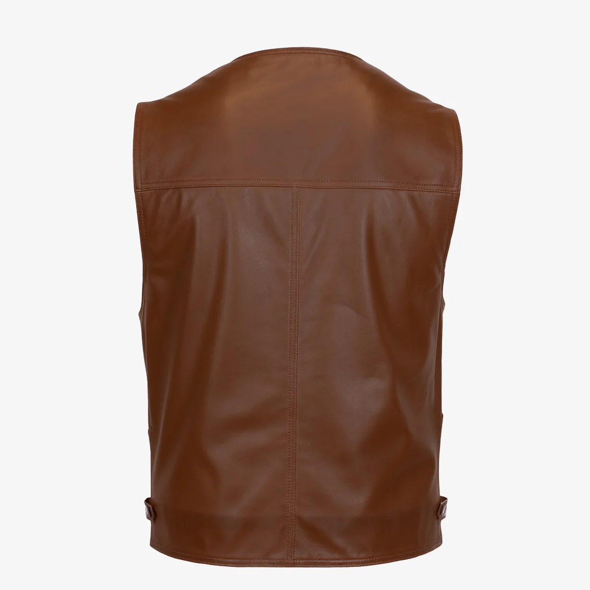 Mens leather vest vegwood Waistcoat - Image 4