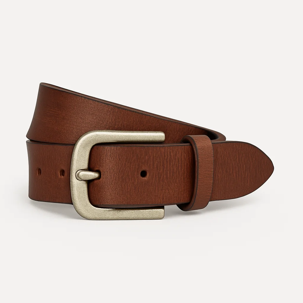 Men's hand waxed brandy Buffalo leather belt (40MM) - Image 16