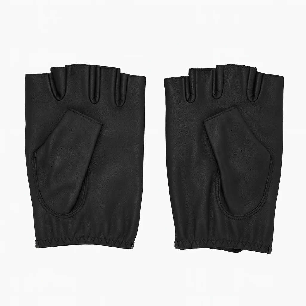 Carlo Sacchi sport-inspired half-finger leather gloves - Image 2