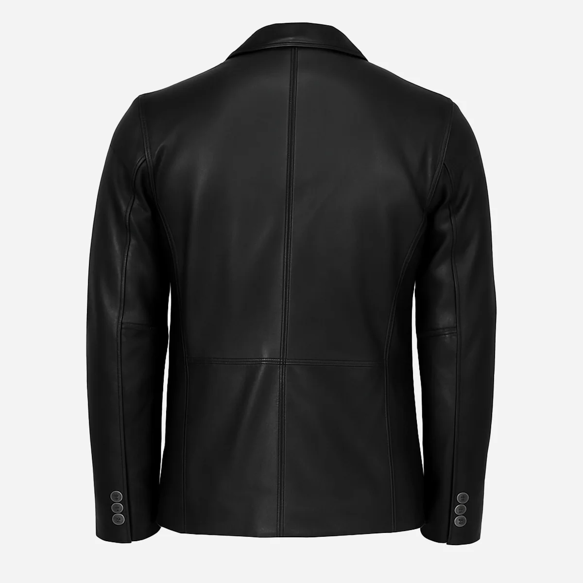Mens leather classic blazer black Primo - Image 3