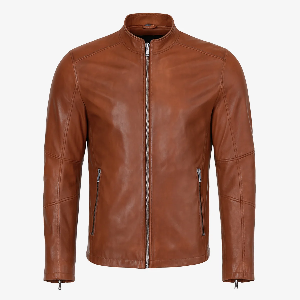 Mens leather jacket Antonio brandy