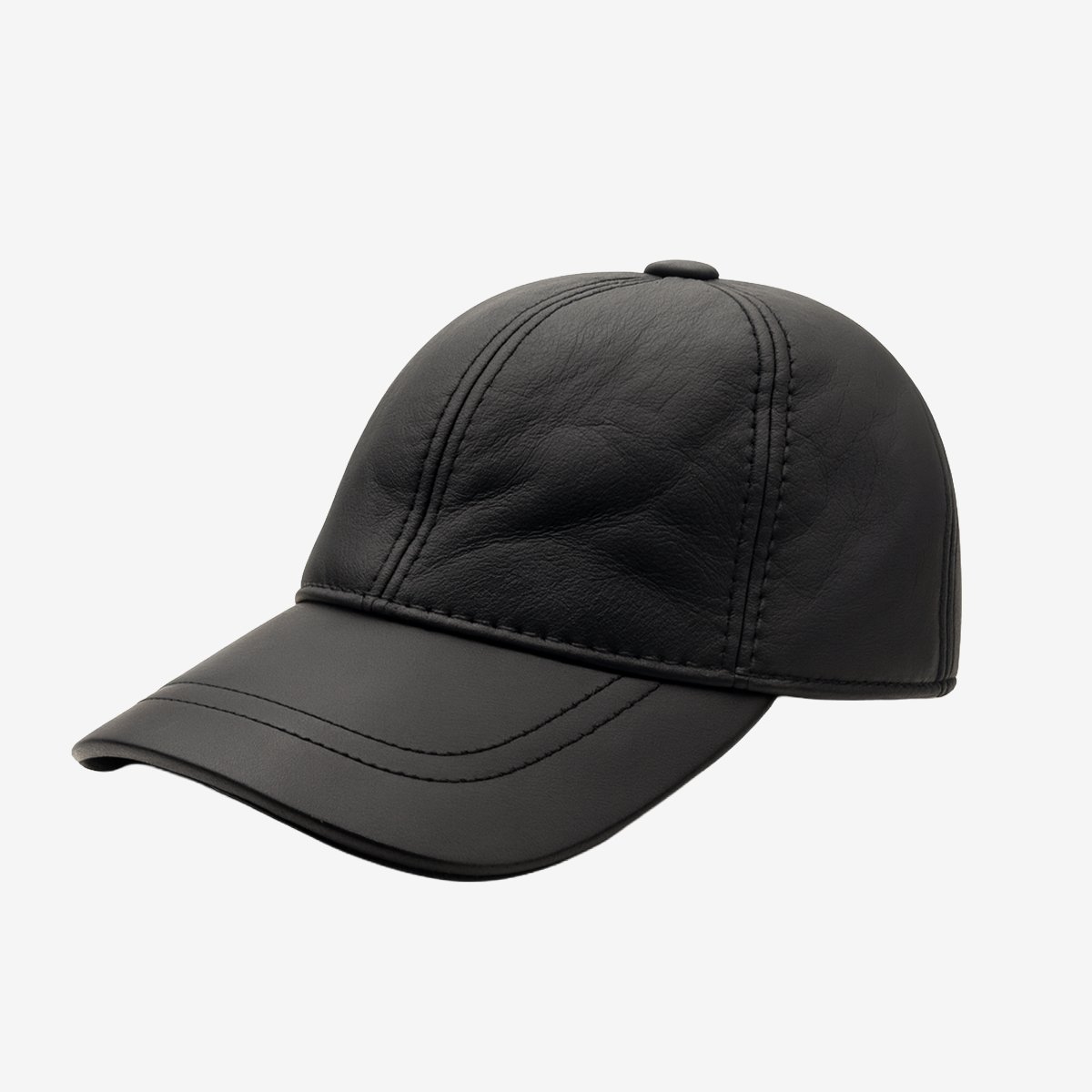 Unisex adjustable sheep nappa red baseball leather cap - Image 8