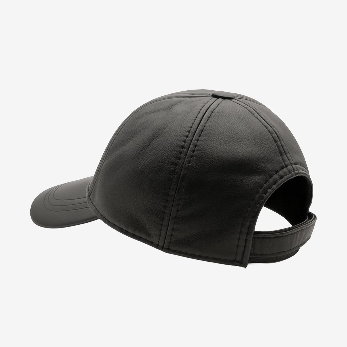 Unisex adjustable sheep nappa red baseball leather cap - Image 6