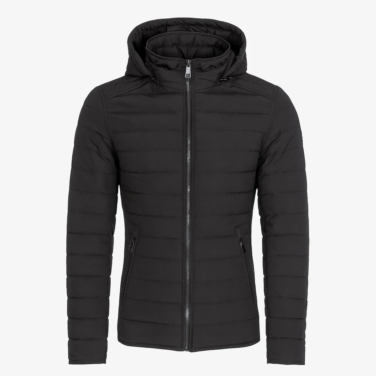Mens winter puffer jacket black Basicmen