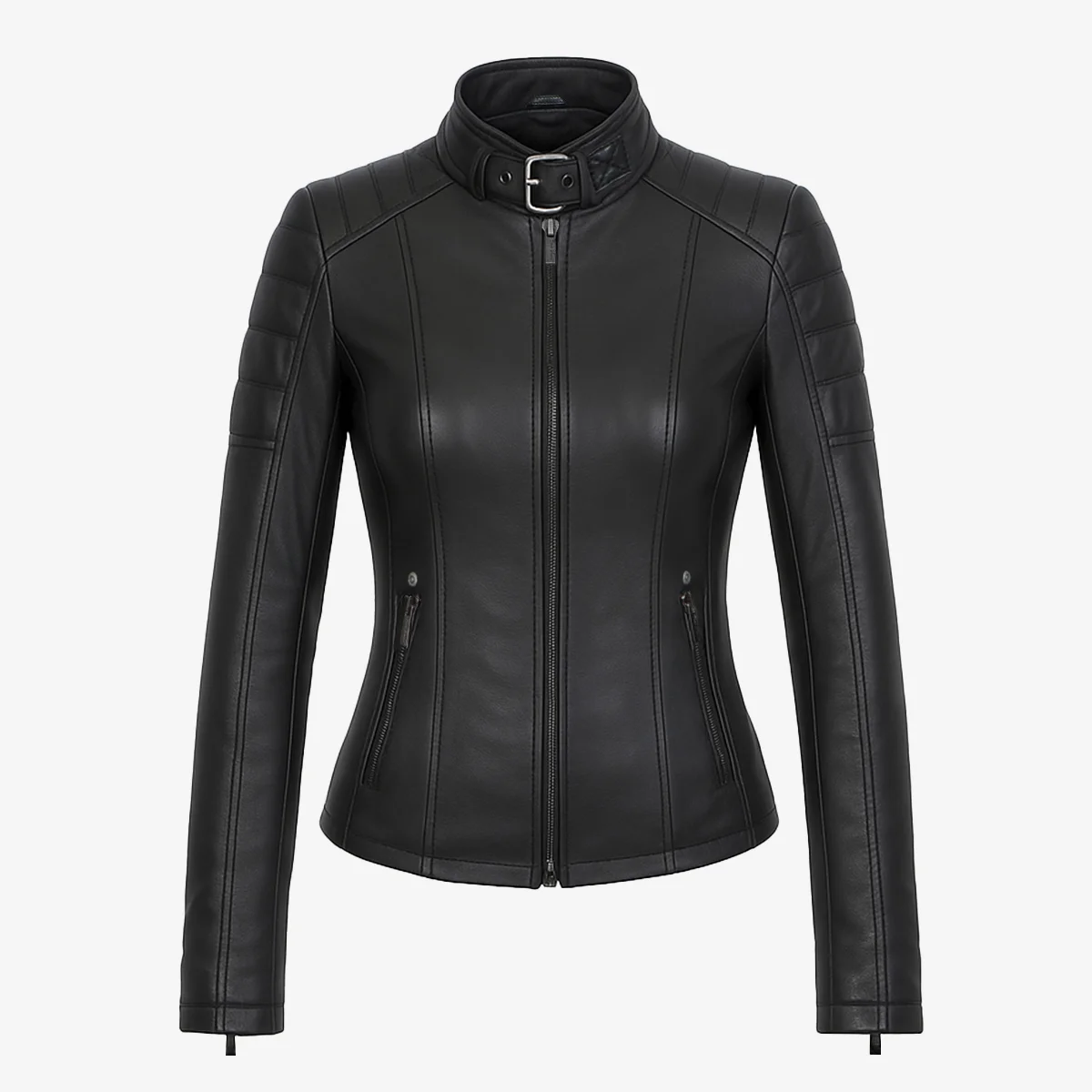 Ladies leather jacket black Chessy