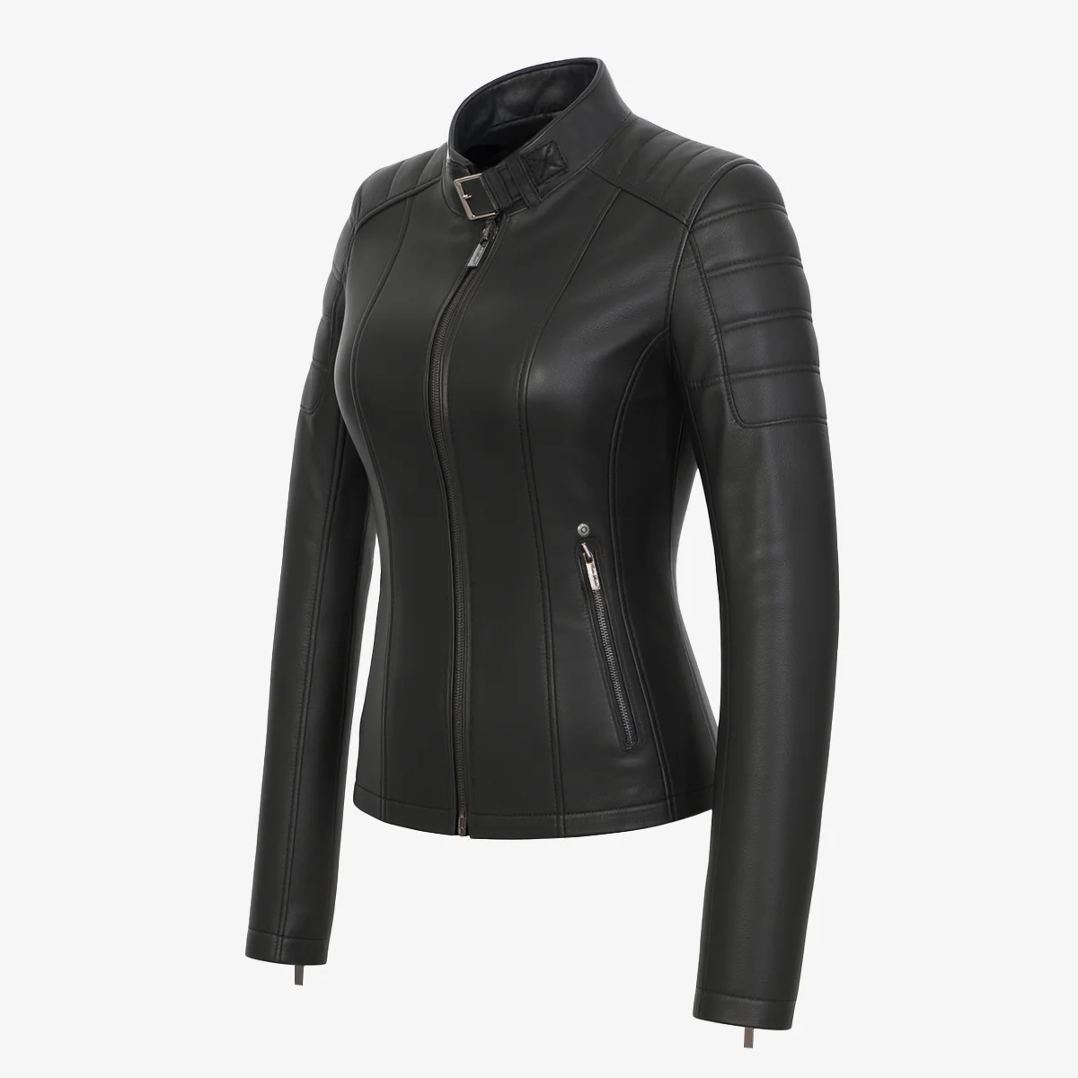 Ladies leather jacket black Chessy - Image 2