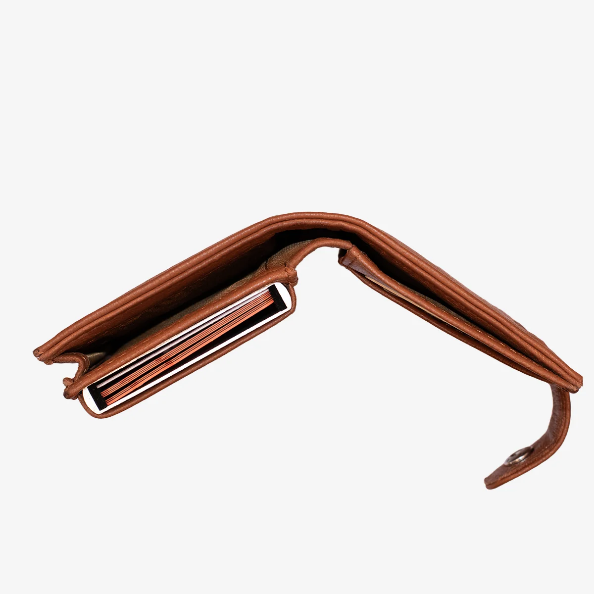Carlo Sacchi cognac RFID leather metal cardholder wallet - Image 6