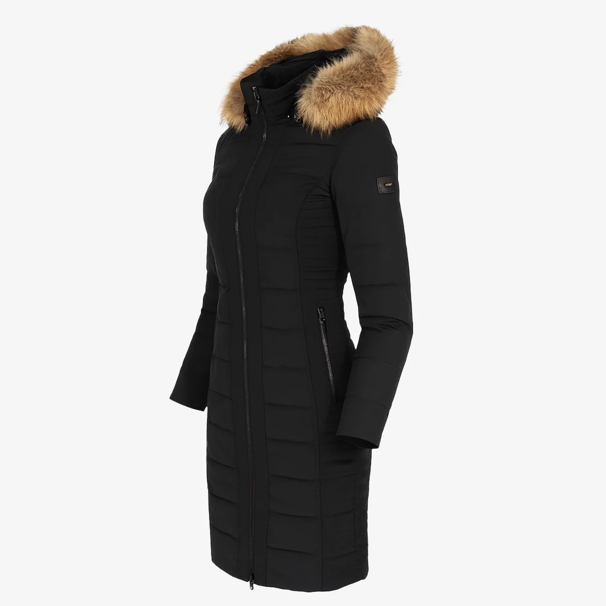 Womens winter jacket long puffer black - Image 2