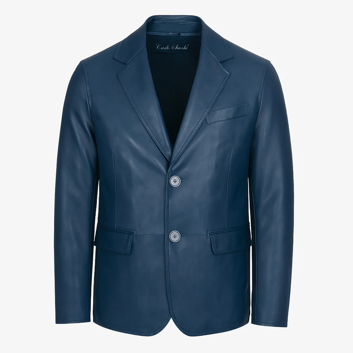 Mens leather jeans blue classic blazer Primo