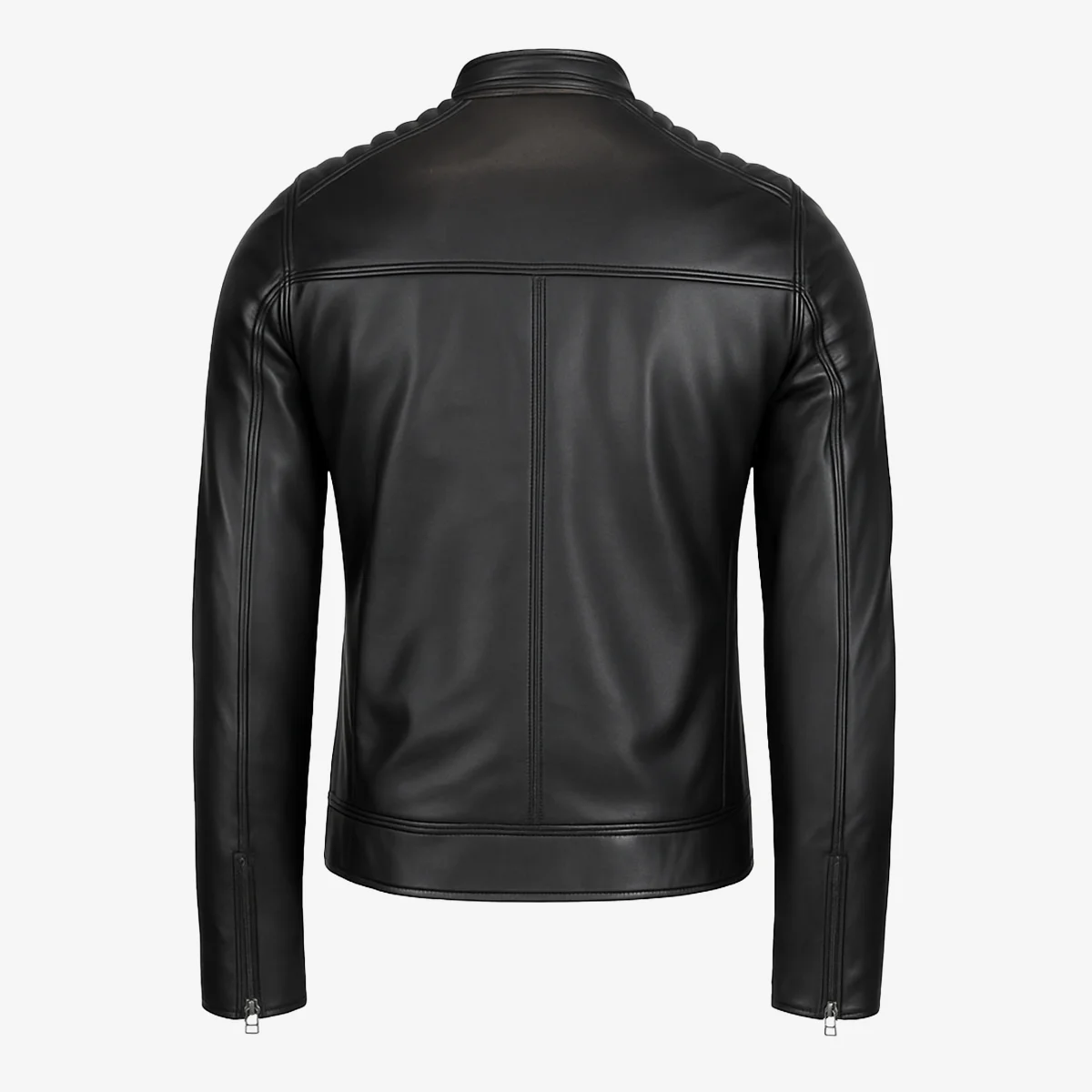 Mens leather jacket black Ryan - Image 3
