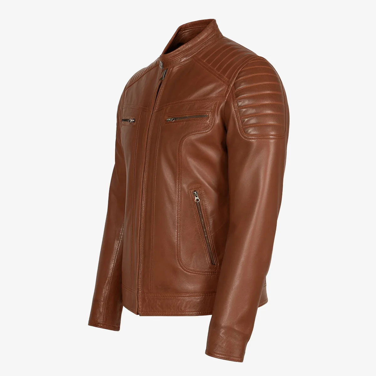 Mens leather jacket black Ryan - Image 16