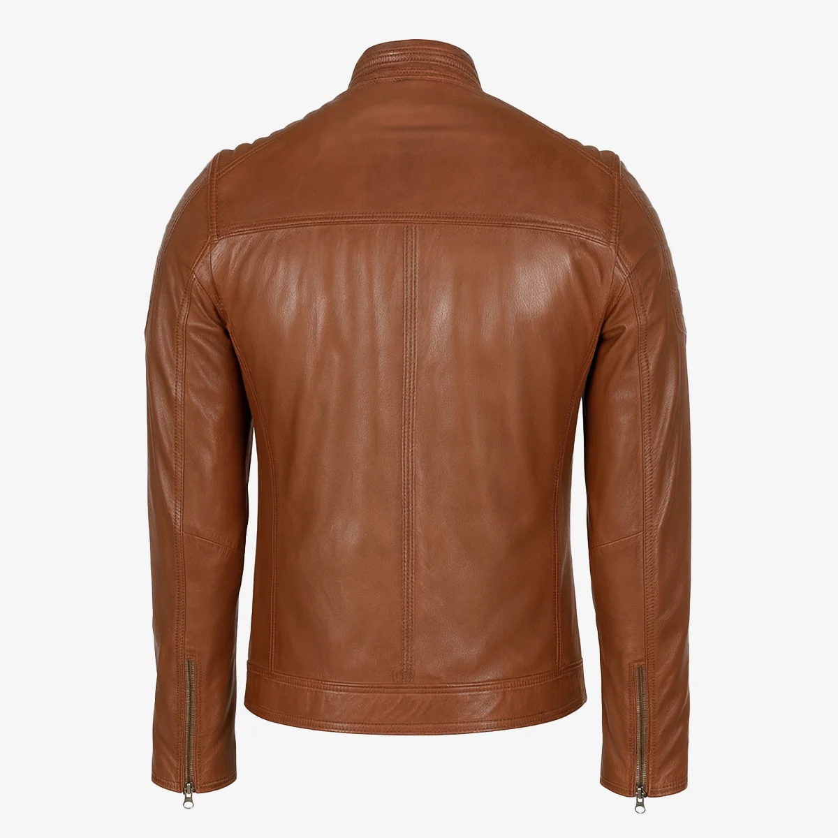 Mens leather jacket black Ryan - Image 17