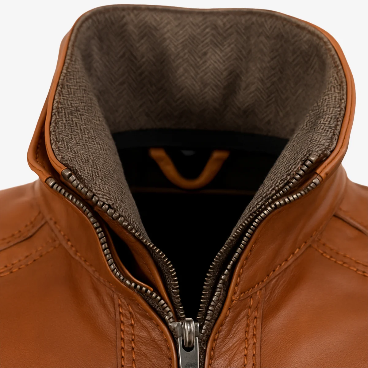 Carlo Sacchi Parka – Cognac Lamb Leather - Image 5