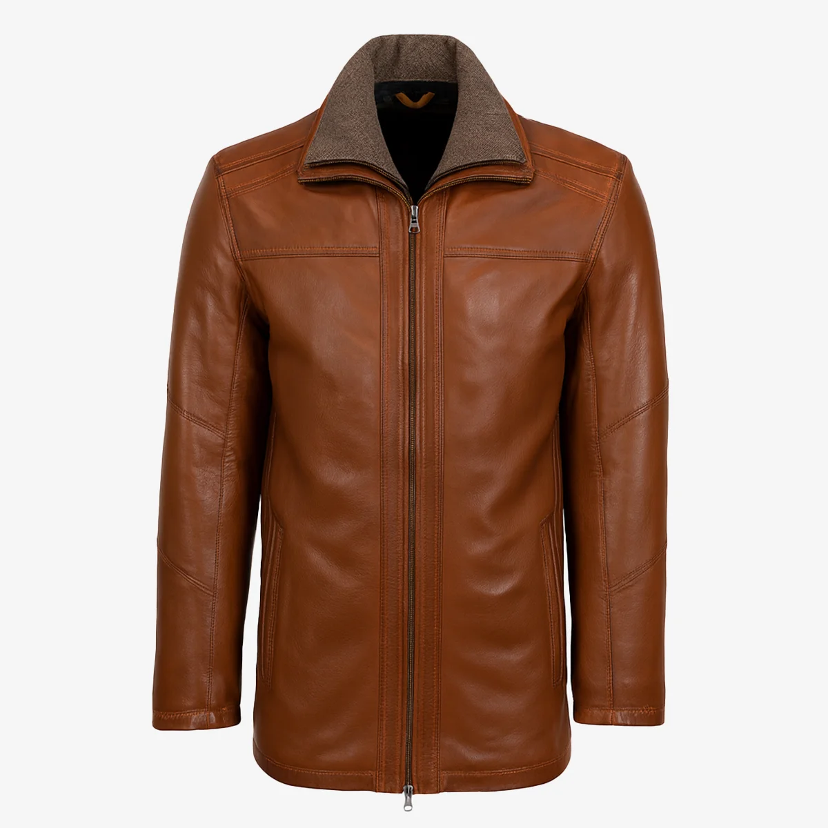 Carlo Sacchi Parka – Cognac Lamb Leather