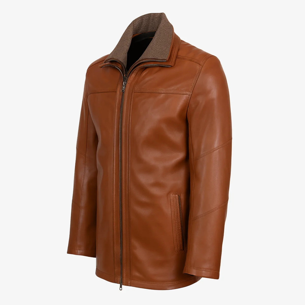 Carlo Sacchi Parka – Cognac Lamb Leather - Image 2