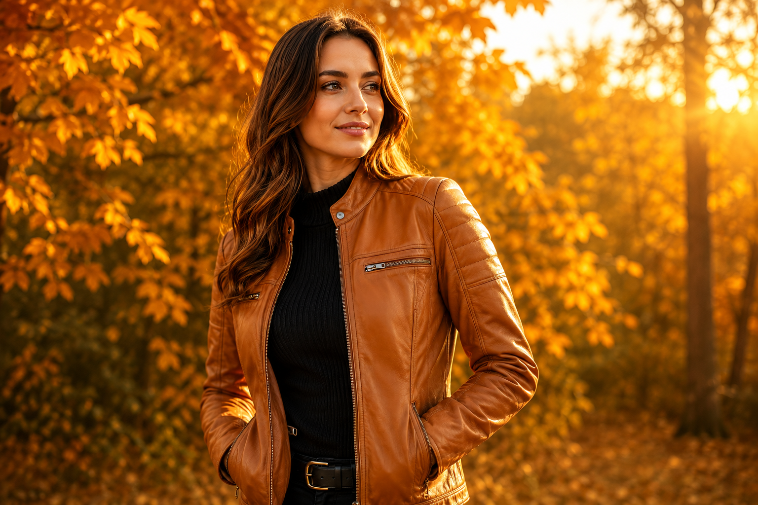 Women's premium lambskin leather jacket for autumn by Carlo Sacchi